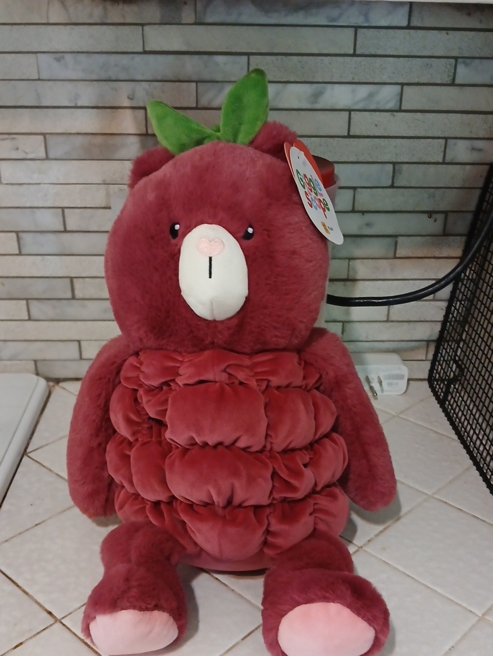 Giggle Scape Cute Berry Plush Bear Stuffed Animal - Red Plush Toy